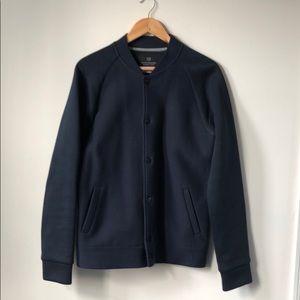 Scotch & Soda Navy Knit/Neoprene Baseball Jacket